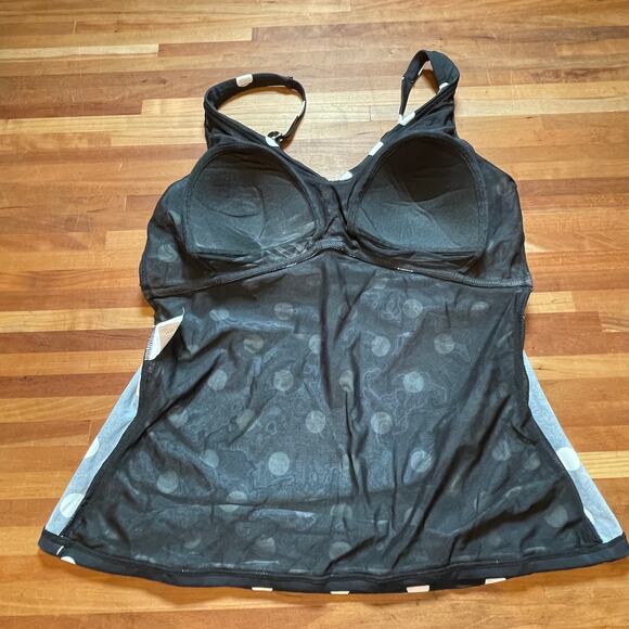 Swim solutions polka dot tankini, Black/white 12 - Picture 4 of 7